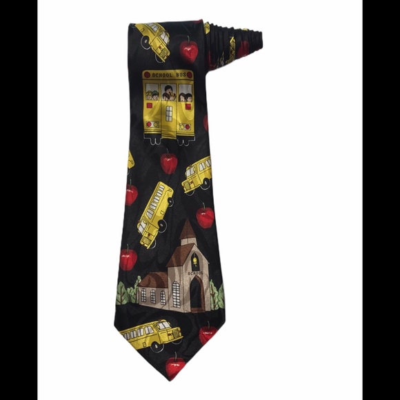Fratello School Bus School House Apple Tie - Picture 1 of 6